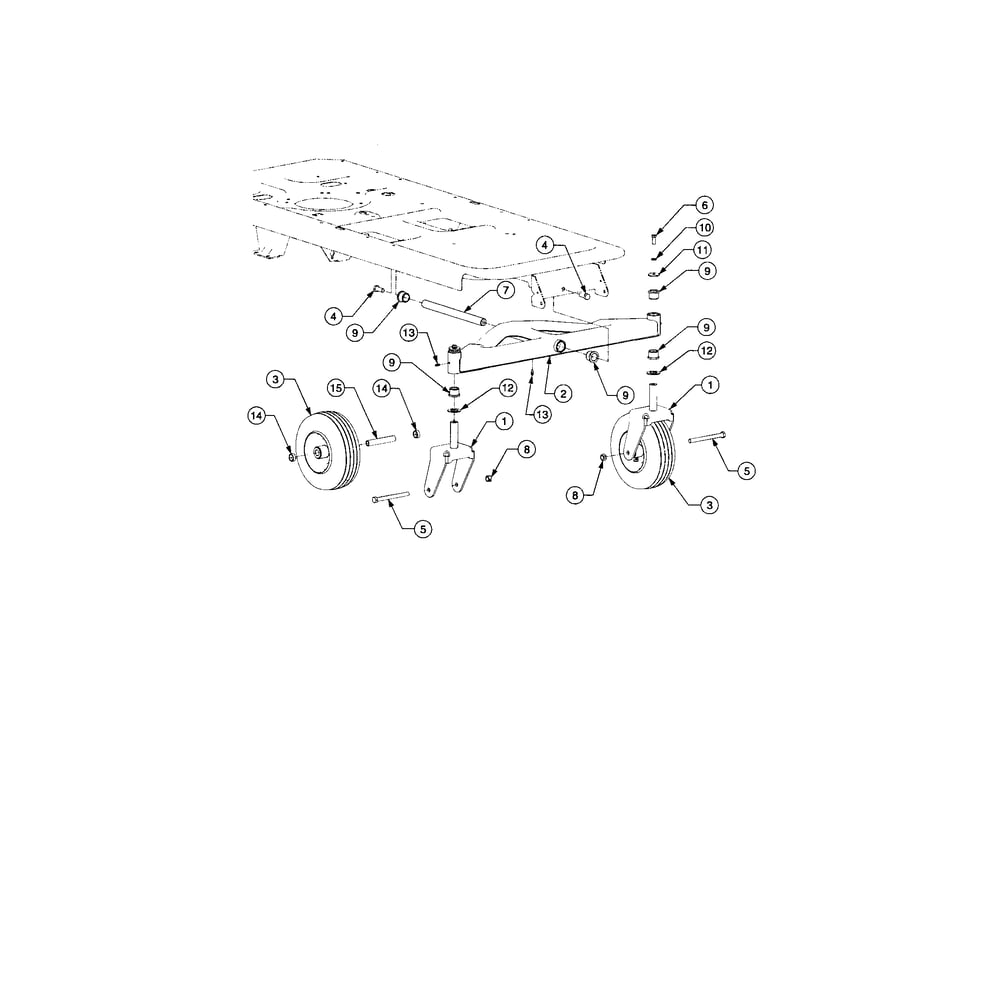 Front Axle Diagram and Parts List for RZTSERIES  Cub Cadet Lawn Tractor